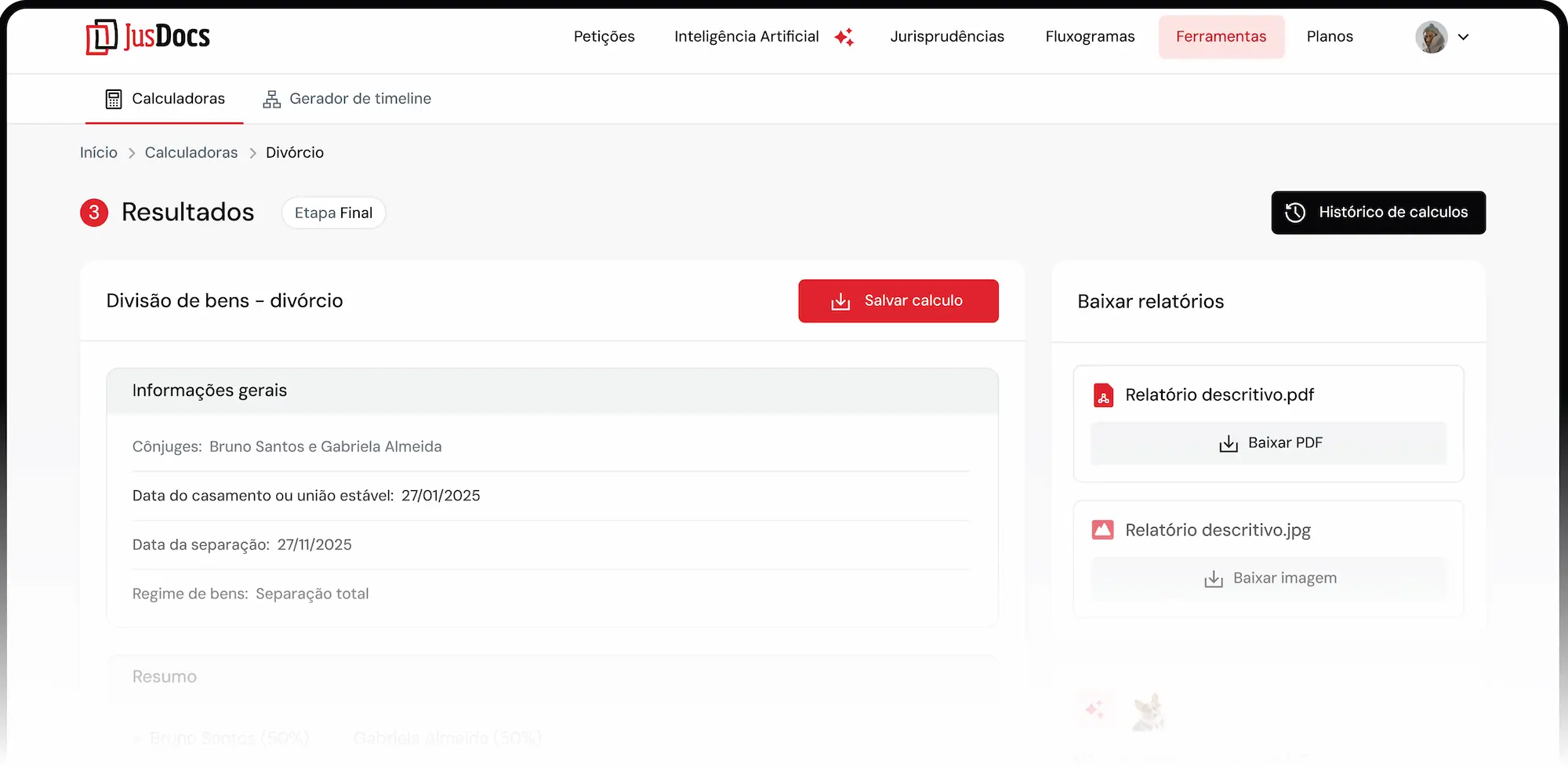 Calculadoras jurídicas JusDocs